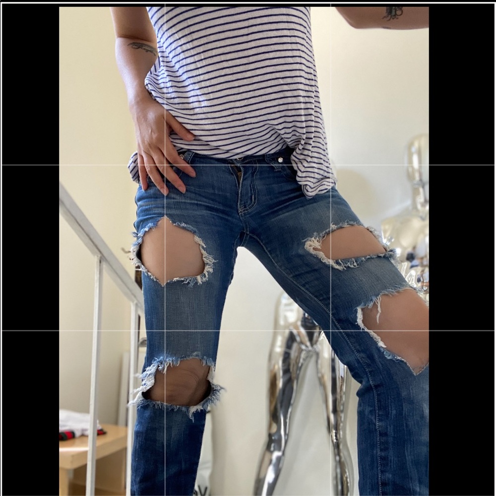 👖 Jeans Low waisted Ripped Bling - Picture 9 of 14